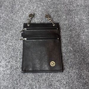 HIP KLIPS‎ Bag Clip On Waist Pocket Black Faux Leather Zipper Accessory Bag